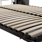 Cama de pared Queen gris corteza y grafito / nogal blanco, montaje entre 2 personas, 67W