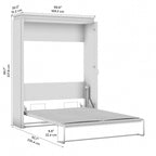 Cama de pared Queen gris corteza y grafito / nogal blanco, montaje entre 2 personas, 67W