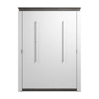 Cama de pared Queen gris corteza y grafito / nogal blanco, montaje entre 2 personas, 67W