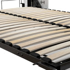 Cama de pared Queen gris corteza y grafito / nogal blanco, montaje entre 2 personas, 67W