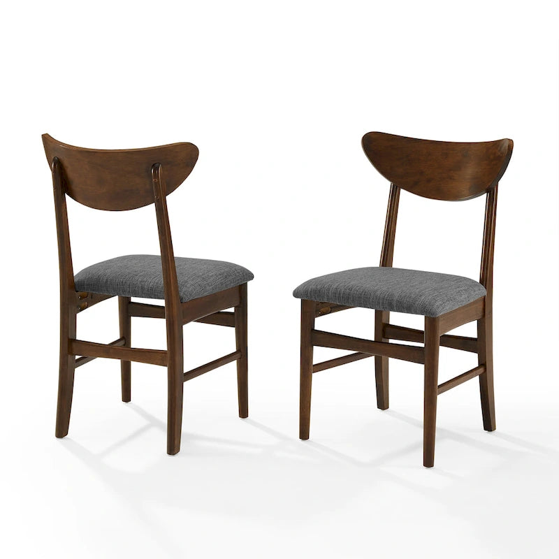 Sillas de comedor de madera Crosley Landon de 2 piezas con asiento tapizado - 33.25H x19.75W x 19.75D