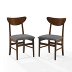 Sillas de comedor de madera Crosley Landon de 2 piezas con asiento tapizado - 33.25H x19.75W x 19.75D
