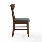 Sillas de comedor de madera Crosley Landon de 2 piezas con asiento tapizado - 33.25H x19.75W x 19.75D