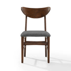 Sillas de comedor de madera Crosley Landon de 2 piezas con asiento tapizado - 33.25H x19.75W x 19.75D