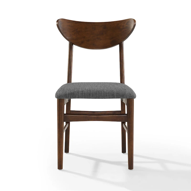 Sillas de comedor de madera Crosley Landon de 2 piezas con asiento tapizado - 33.25H x19.75W x 19.75D