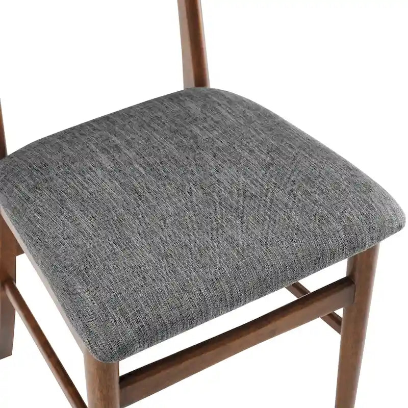 Sillas de comedor de madera Crosley Landon de 2 piezas con asiento tapizado - 33.25H x19.75W x 19.75D