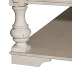 Mesa de centro superior de madera/chapado blanco envejecido