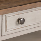 Mesa de centro superior de madera/chapado blanco envejecido