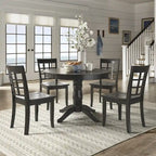 Juego de comedor de 5 piezas con base de pedestal redonda Wilmington II en negro antiguo de iNSPIRE Q Classic