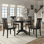 Juego de comedor de 5 piezas con base de pedestal redonda Wilmington II en negro antiguo de iNSPIRE Q Classic