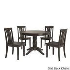 Juego de comedor de 5 piezas con base de pedestal redonda Wilmington II en negro antiguo de iNSPIRE Q Classic