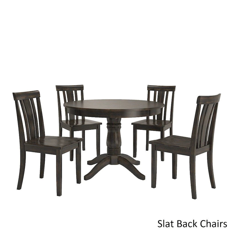 Juego de comedor de 5 piezas con base de pedestal redonda Wilmington II en negro antiguo de iNSPIRE Q Classic