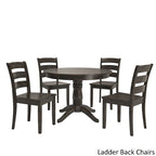 Juego de comedor de 5 piezas con base de pedestal redonda Wilmington II en negro antiguo de iNSPIRE Q Classic