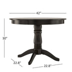 Juego de comedor de 5 piezas con base de pedestal redonda Wilmington II en negro antiguo de iNSPIRE Q Classic