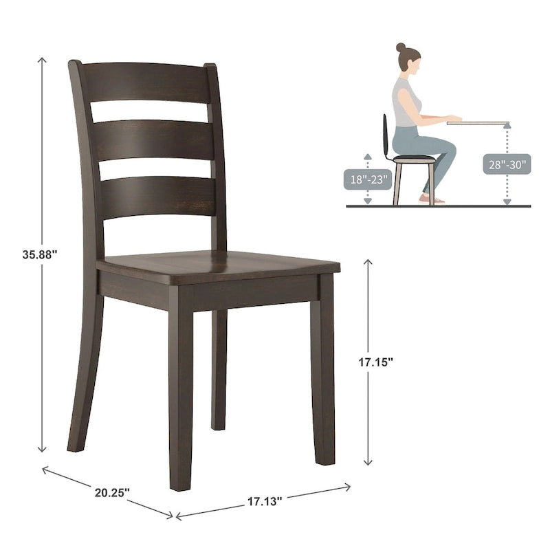 Juego de comedor de 5 piezas con base de pedestal redonda Wilmington II en negro antiguo de iNSPIRE Q Classic