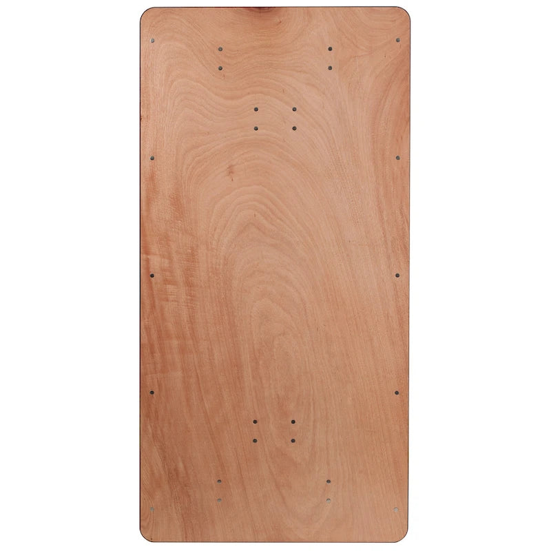 Mesa de banquete plegable de madera natural, rectangular, para 8 personas