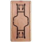Mesa de banquete plegable de madera natural, rectangular, para 8 personas