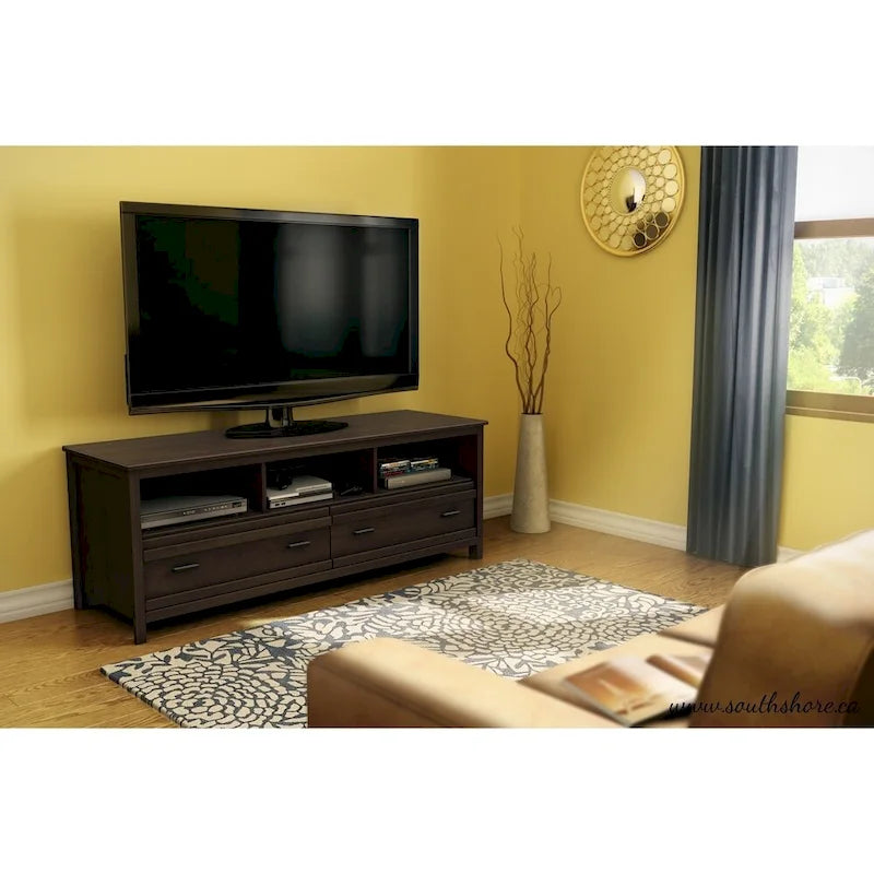 Mueble de TV para televisores de hasta 60" – Pino Chocolate y Marino, Requiere Montaje entre 2 Personas