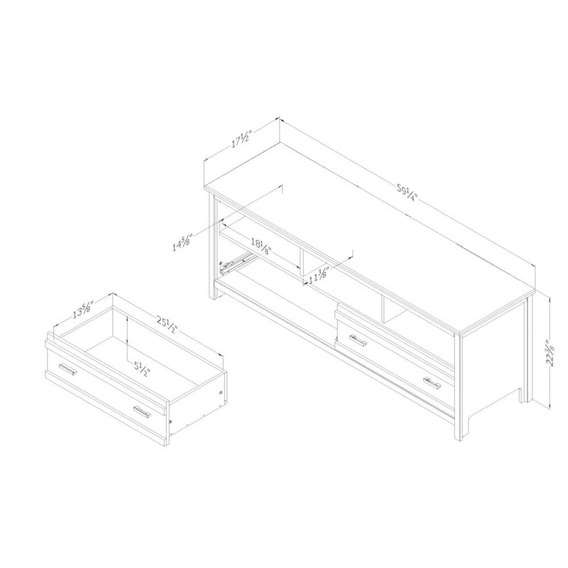 Mueble de TV para televisores de hasta 60" – Pino Chocolate y Marino, Requiere Montaje entre 2 Personas