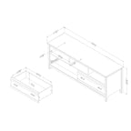 Mueble de TV para televisores de hasta 60" – Pino Chocolate y Marino, Requiere Montaje entre 2 Personas