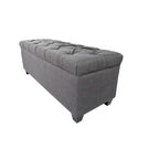 Banco de Almacenamiento de Zapatos Acolchado Gris de Diamante – Asiento para 2 Personas