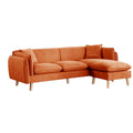 Seccional de tela naranja/gris oscuro/gris claro con chaise longue, multisillas