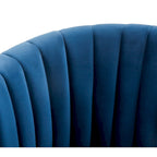 Sillón giratorio cilíndrico tapizado en canales Forest Green/Navy/Taupe y dorado, individual