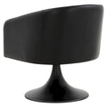 Silla con pedestal Tela - Negro / Marrón claro, Cuero vegano, Asiento individual
