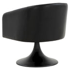Silla con pedestal Tela - Negro / Marrón claro, Cuero vegano, Asiento individual