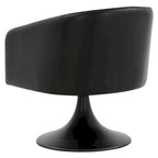 Silla con pedestal Tela - Negro / Marrón claro, Cuero vegano, Asiento individual