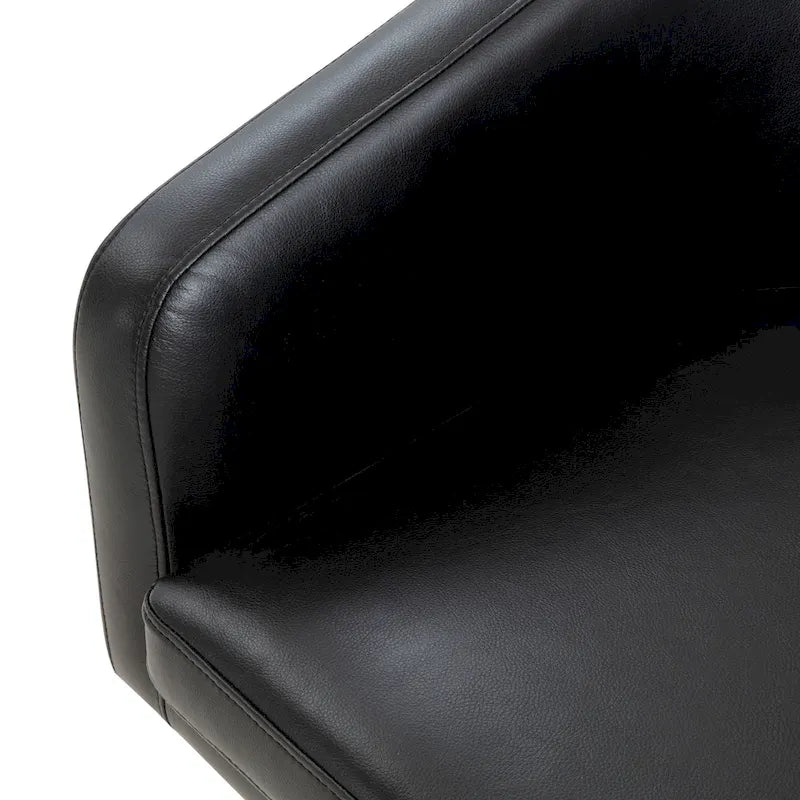 Silla con pedestal Tela - Negro / Marrón claro, Cuero vegano, Asiento individual