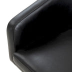 Silla con pedestal Tela - Negro / Marrón claro, Cuero vegano, Asiento individual
