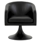 Silla con pedestal Tela - Negro / Marrón claro, Cuero vegano, Asiento individual