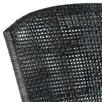 Silla de Comedor de Ratán Tejido Negro y Plateado, Juego de 2