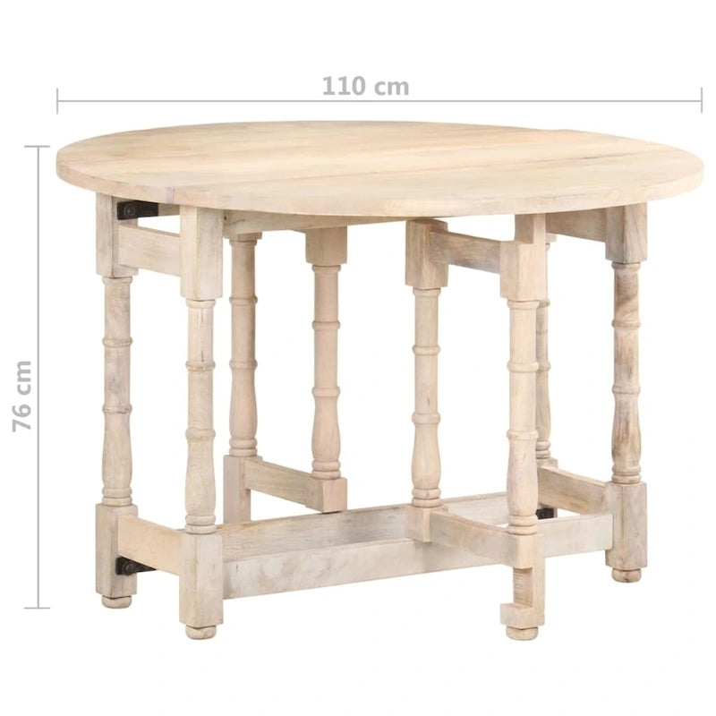 vidaXL Mesa de Comedor Mesa de Cocina Mesa de Comedor Redonda de Madera Maciza de Mango