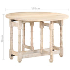 vidaXL Mesa de Comedor Mesa de Cocina Mesa de Comedor Redonda de Madera Maciza de Mango