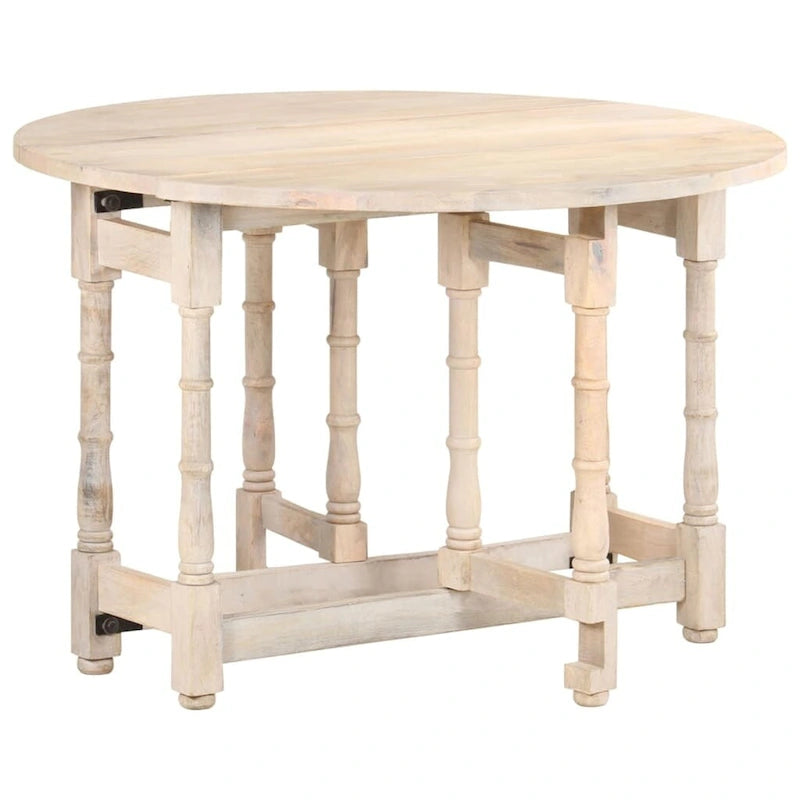vidaXL Mesa de Comedor Mesa de Cocina Mesa de Comedor Redonda de Madera Maciza de Mango