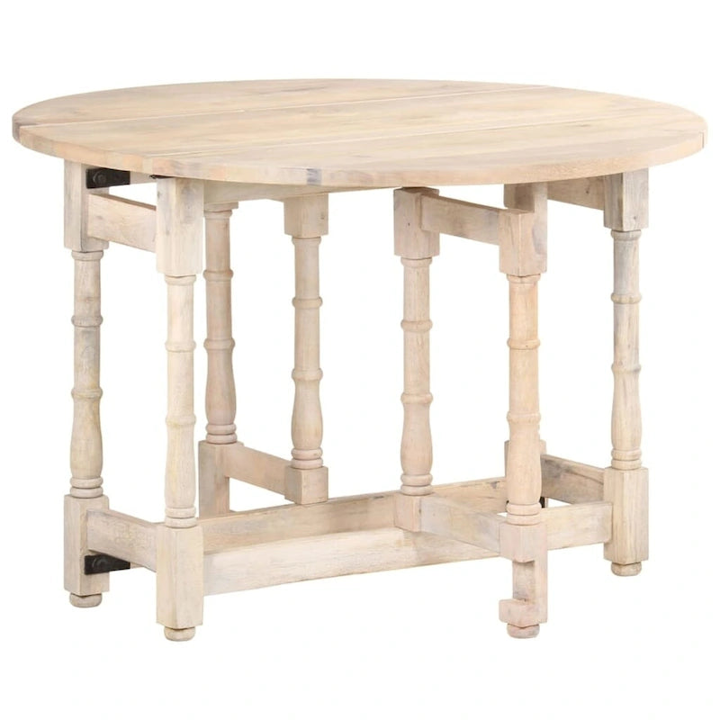 vidaXL Mesa de Comedor Mesa de Cocina Mesa de Comedor Redonda de Madera Maciza de Mango
