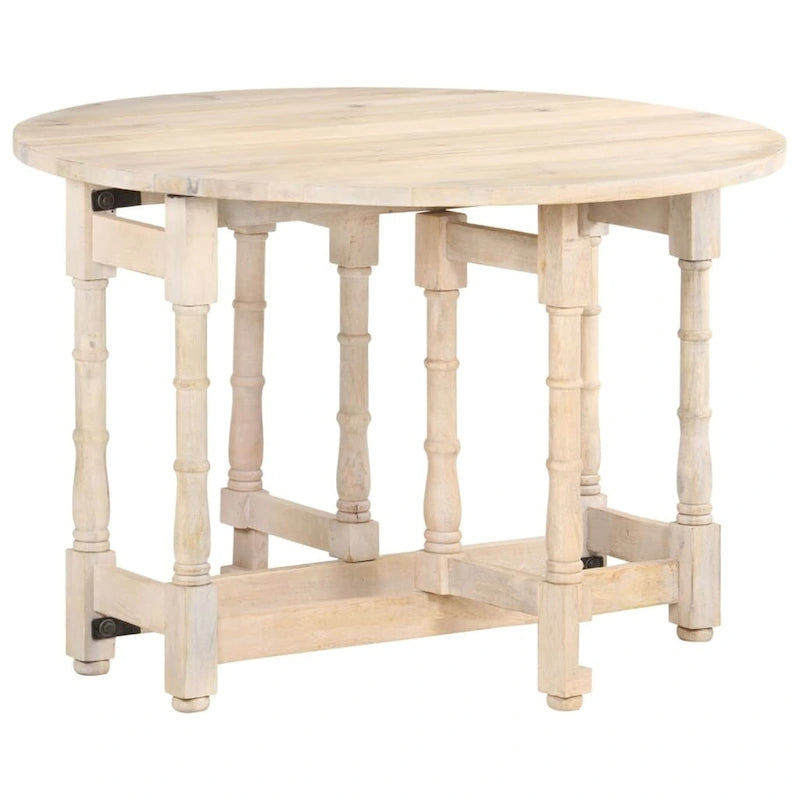vidaXL Mesa de Comedor Mesa de Cocina Mesa de Comedor Redonda de Madera Maciza de Mango