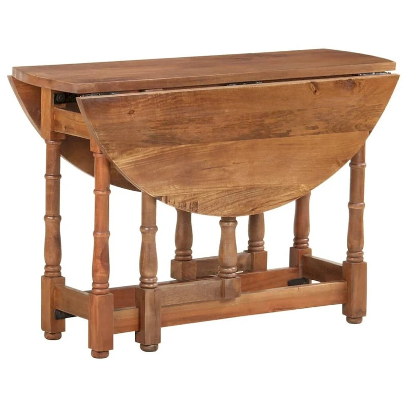 vidaXL Mesa de Comedor Mesa de Cocina Mesa de Comedor Redonda de Madera Maciza de Mango