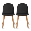 Silla auxiliar de comedor sin brazos, negra/gris/blanca, de plástico y madera, juego de 2