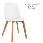 Silla auxiliar de comedor sin brazos, negra/gris/blanca, de plástico y madera, juego de 2