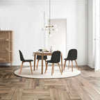 Silla auxiliar de comedor sin brazos, negra/gris/blanca, de plástico y madera, juego de 2