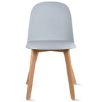Silla auxiliar de comedor sin brazos, negra/gris/blanca, de plástico y madera, juego de 2