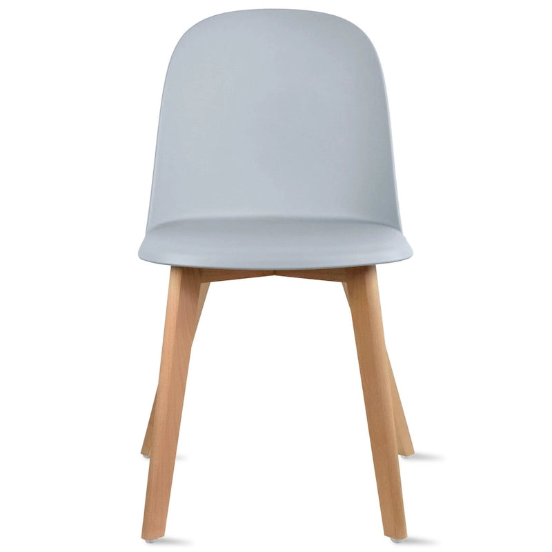 Silla auxiliar de comedor sin brazos, negra/gris/blanca, de plástico y madera, juego de 2