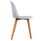 Silla auxiliar de comedor sin brazos, negra/gris/blanca, de plástico y madera, juego de 2