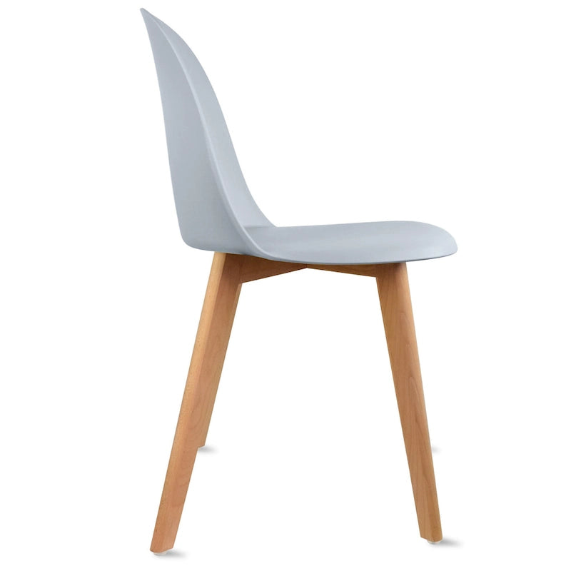 Silla auxiliar de comedor sin brazos, negra/gris/blanca, de plástico y madera, juego de 2