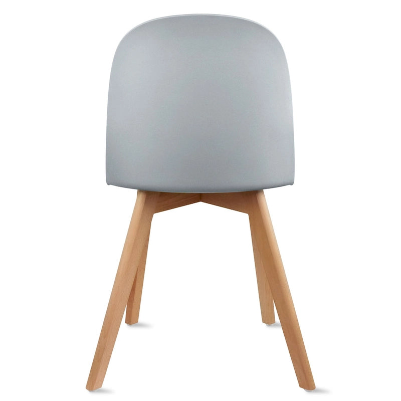 Silla auxiliar de comedor sin brazos, negra/gris/blanca, de plástico y madera, juego de 2