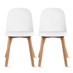 Silla auxiliar de comedor sin brazos, negra/gris/blanca, de plástico y madera, juego de 2