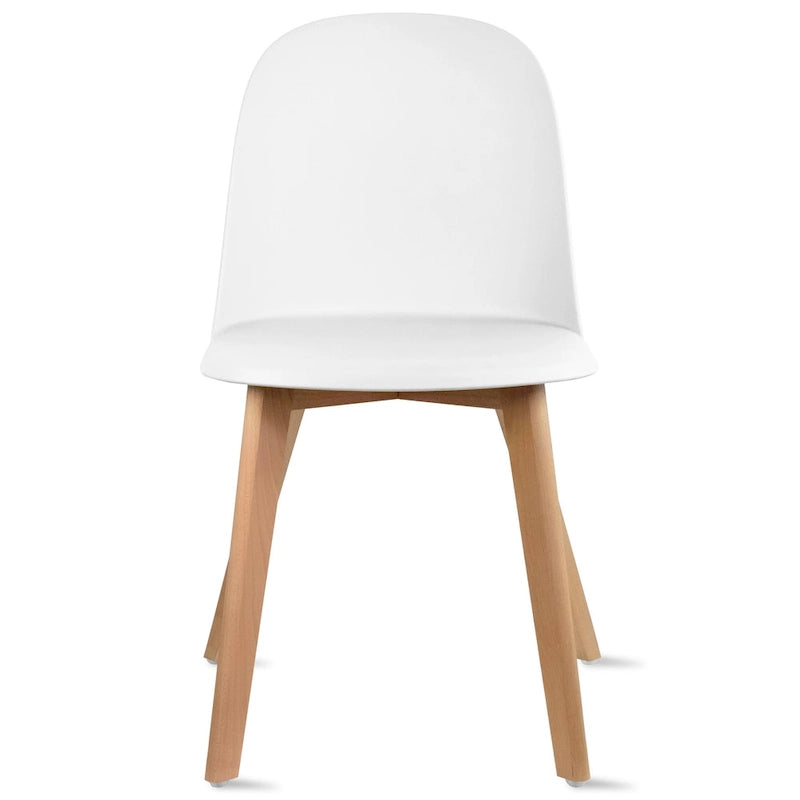 Silla auxiliar de comedor sin brazos, negra/gris/blanca, de plástico y madera, juego de 2